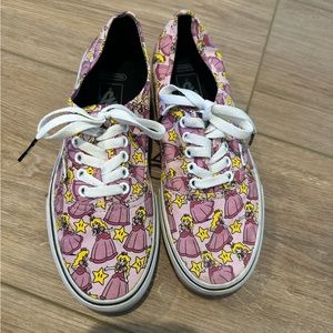 VANS X NINTENDO Authentic Princess Peach Lace Up Sneakers Size Womens 9/Mens 7.5